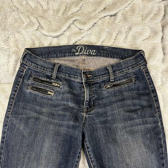 Old Navy The Diva Jeans Women 10 Skinny Mid Rise Stretch Zip Pocket Blue Denim - Picture 3 of 7